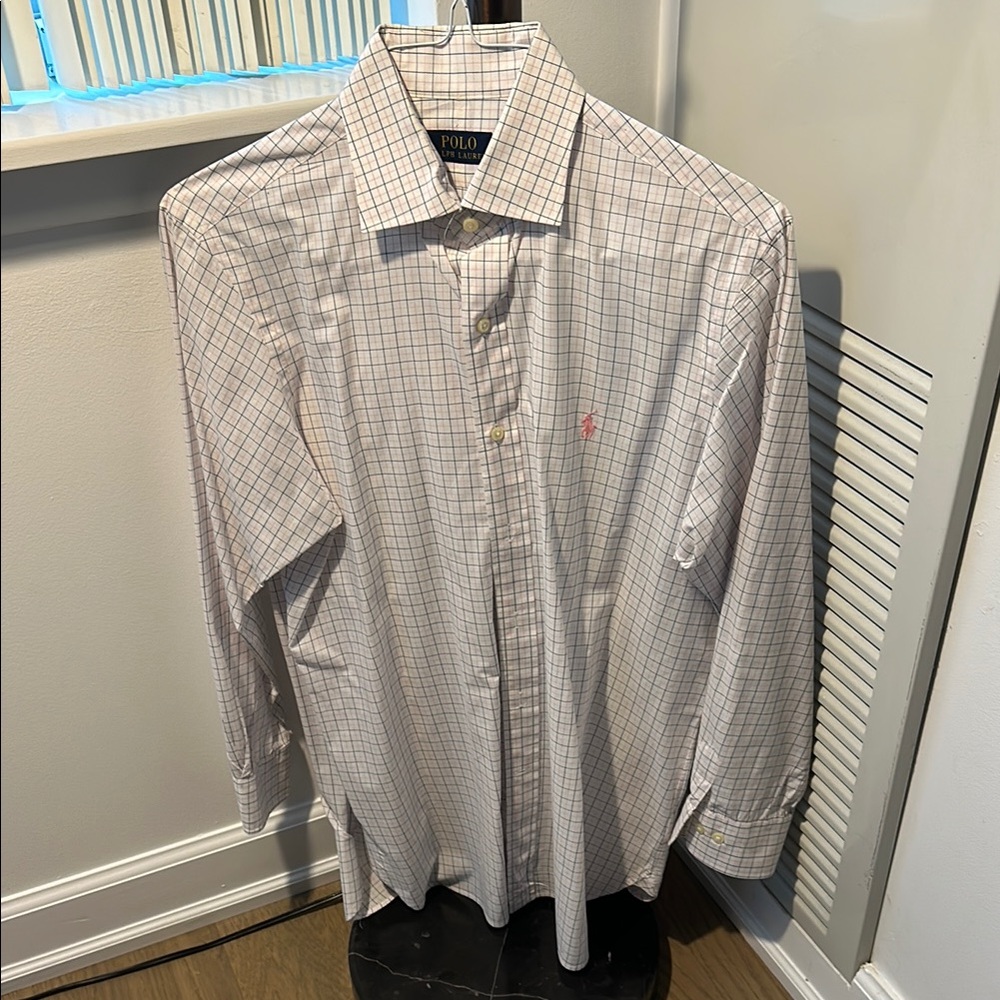 Polo by Ralph Lauren Men's Plaid Shirt - White and Red